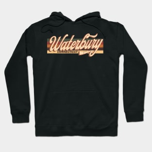 Waterbury Connecticut Retro Vintage 70s 80s Design Hoodie